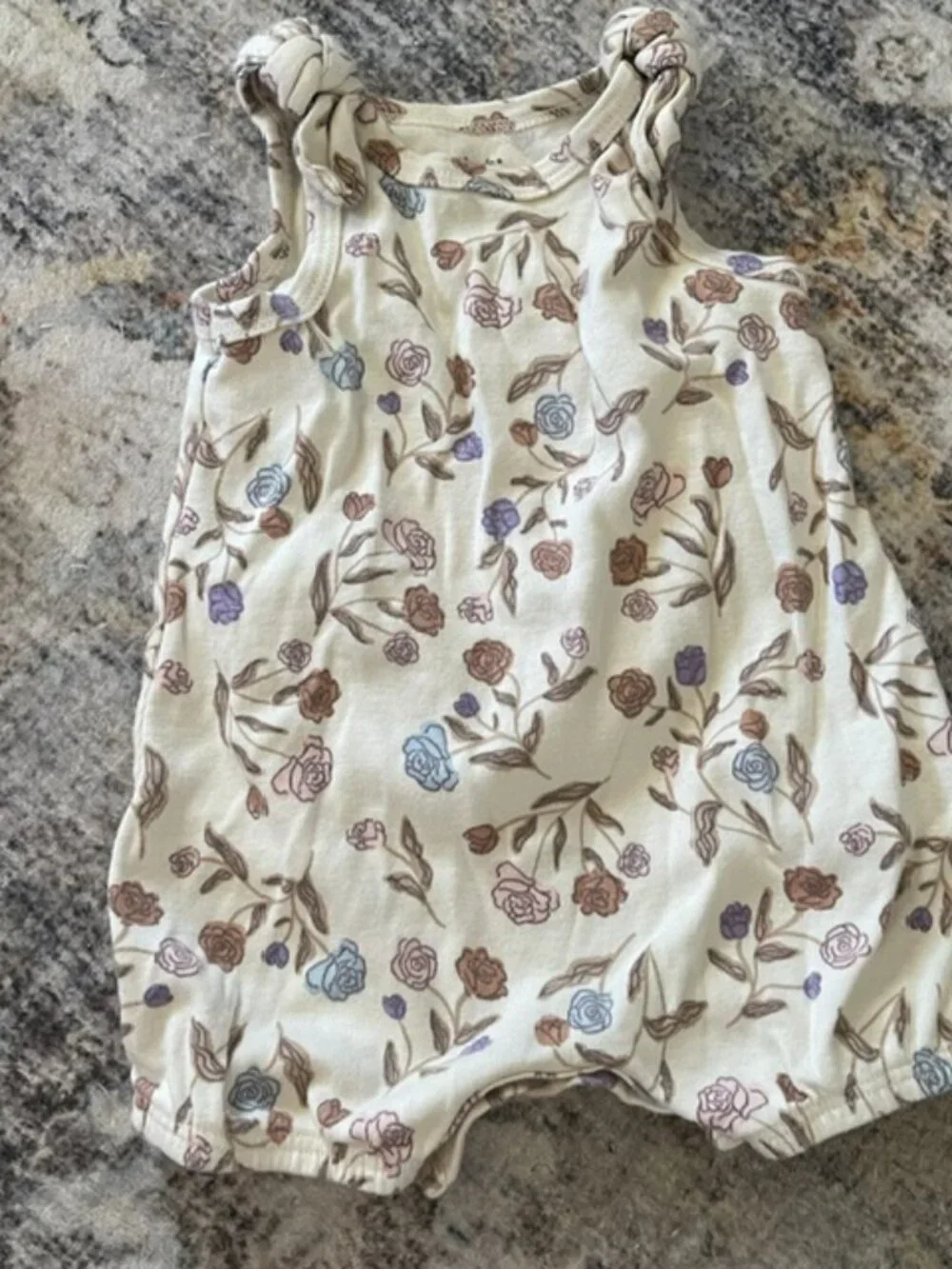 Lot of 3 Carter's Baby Girl 0-3 Month Romper Pink Orange Floral Flowers EUC